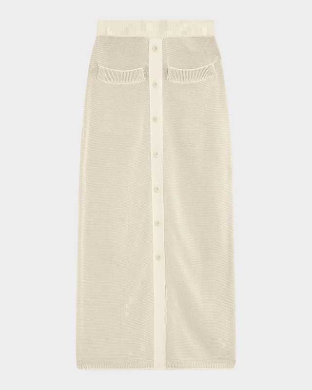 Striped Cotton Knit Maxi Skirt